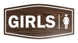 Signs ByLITA Fancy Girls (female bathroom icon) Sign with Adhesive Tape, Mounts On Any Surface, Weather Resistant, Indoor/Outdoor Use