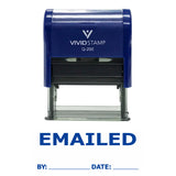 Blue Emailed By Date Self Inking Rubber Stamp