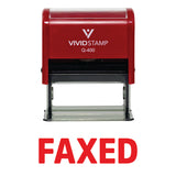 Red Simple FAXED Self-Inking Office Rubber Stamp