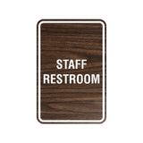 Portrait Round Staff Restroom Sign With Adhesive Tape