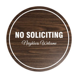 Signs ByLITA Circle No Soliciting Neighbors Welcome Sign