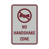 Portrait Round No Handshake Zone Sign