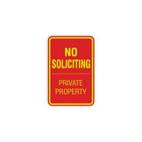Portrait Round No Soliciting Private Property Sign