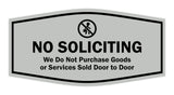 Fancy No Soliciting We Do Not Purchase Goods or Services Sold Door to Door Wall or Door Sign