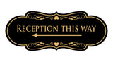 Designer Reception This Way Left Arrow Wall or Door Sign