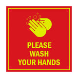 Signs ByLITA Square Please Wash Your Hands Sign with Adhesive Tape, Mounts On Any Surface, Weather Resistant, Indoor/Outdoor Use
