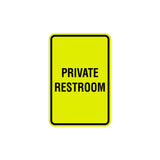 Portrait Round Private Restroom Sign with Adhesive Tape, Mounts On Any Surface, Weather Resistant