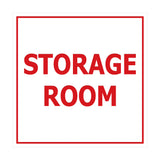 White / Red Signs ByLITA Square Storage Room Sign