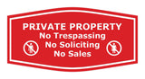 Fancy Private Property No Trespassing No Soliciting No Sales Wall or Door Sign