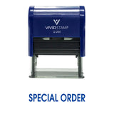 Blue Special Order Self Inking Rubber Stamp