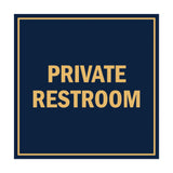 Square Private Restroom Sign with Adhesive Tape, Mounts On Any Surface, Weather Resistant