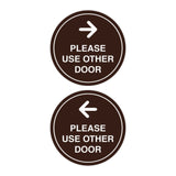 Signs ByLITA Circle Please Use Other Door Sign Set with Adhesive Tape, Mounts On Any Surface, Weather Resistant, Indoor/Outdoor Use