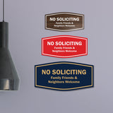 Fancy No Soliciting Family Friends & Neighbors Welcome Wall or Door Sign