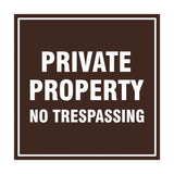 Square Private Property Sign with Adhesive Tape, Mounts On Any Surface, Weather Resistant