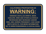 Signs ByLITA Classic Framed California Proposition 65 Sign Alcoholic Beverages