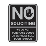 Portrait Round No Soliciting We Do Not Purchase Goods or Services Sold Door to Door Wall or Door Sign