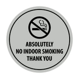 Signs ByLITA Circle Absolutely No Indoor Smoking Thank You Sign