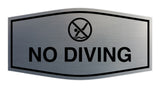 Signs ByLITA Fancy No Diving Sign with Adhesive Tape, Mounts On Any Surface
