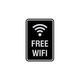 Portrait Round Free WiFi Sign with Adhesive Tape, Mounts On Any Surface, Weather Resistant
