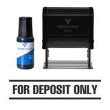 Black For Deposit Only Self Inking Rubber Stamp Combo with Refill
