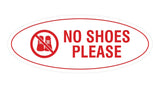 Oval No Shoes Please Sign