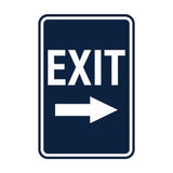 Portrait Round Exit Right Arrow Sign with Adhesive Tape, Mounts On Any Surface, Weather Resistant