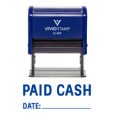 Paid Cash With Date Line Self Inking Rubber Stamp