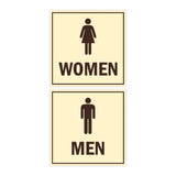 Square men women sign set with Adhesive Tape, Mounts On Any Surface, Weather Resistant