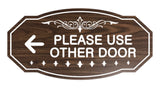 Victorian Please Use Other Door Left Arrow Sign