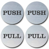 Round Push Pull Door Sign - 2 Sets - (2