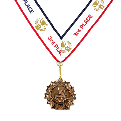 3rd Place Ten Star Bronze Medal Award - Includes Ribbon