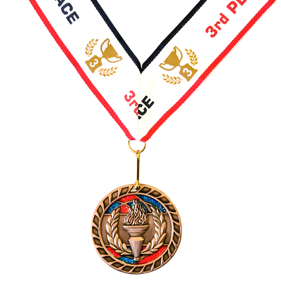 3rd Place Victory Bronze Medal Award - Includes Ribbon